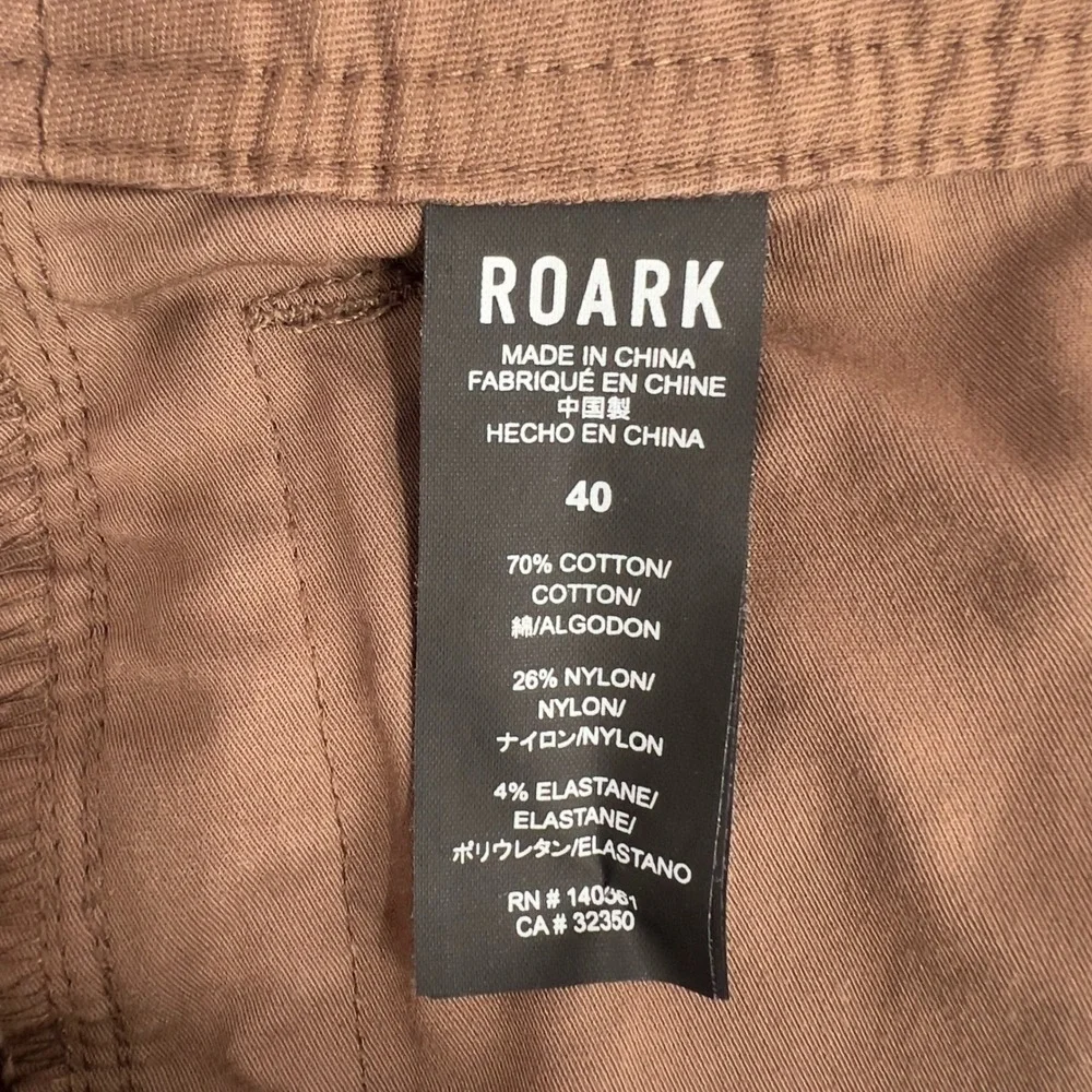 Roark Mens Brown Utility Adventure Shorts‎ Zip Pockets Drawstring Size 40